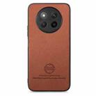 For Honor X60 Pro Twill Fabric Leather Skin Back Phone Case(Brown) - 2