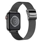 For Apple Watch 46mm / 49mm / 45mm / 44mm Hyphosis Buckle Milanese Metal Watch Band(Black) - 2