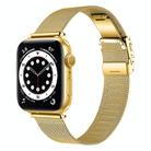 For Apple Watch 46mm / 49mm / 45mm / 44mm Hyphosis Buckle Milanese Metal Watch Band(Gold) - 1