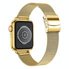 For Apple Watch 46mm / 49mm / 45mm / 44mm Hyphosis Buckle Milanese Metal Watch Band(Gold) - 2