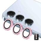 For Samsung Galaxy A14 / A24 / A34 ENKAY Hat-Prince 9H Rear Camera Lens Glitter Aluminium Alloy Tempered Glass Film(Pink) - 1