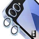For Samsung Galaxy Z Flip6 ENKAY Hat-Prince 9H Rear Camera Lens Glitter Aluminium Alloy Tempered Glass Film(Blue) - 1