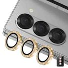 For Samsung Galaxy Z Fold5 ENKAY Hat-Prince 9H Rear Camera Lens Glitter Aluminium Alloy Tempered Glass Film(Golden) - 1