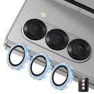 For Samsung Galaxy Z Fold5 ENKAY Hat-Prince 9H Rear Camera Lens Glitter Aluminium Alloy Tempered Glass Film(Blue) - 1