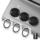 For Samsung Galaxy Z Fold5 ENKAY Hat-Prince 9H Rear Camera Lens Glitter Aluminium Alloy Tempered Glass Film(Silver) - 1