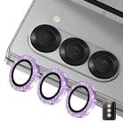 For Samsung Galaxy Z Fold5 ENKAY Hat-Prince 9H Rear Camera Lens Glitter Aluminium Alloy Tempered Glass Film(Purple) - 1