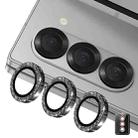 For Samsung Galaxy Z Fold6 ENKAY Hat-Prince 9H Rear Camera Lens Glitter Aluminium Alloy Tempered Glass Film(Black) - 1