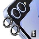 For Samsung Galaxy Z Flip7 ENKAY Hat-Prince 9H Rear Camera Lens Glitter Aluminium Alloy Tempered Glass Film(Black) - 1