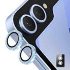 For Samsung Galaxy Z Flip7 ENKAY Hat-Prince 9H Rear Camera Lens Glitter Aluminium Alloy Tempered Glass Film(Blue) - 1