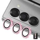 For Samsung Galaxy Z Fold7 ENKAY Hat-Prince 9H Rear Camera Lens Glitter Aluminium Alloy Tempered Glass Film(Pink) - 1