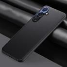For Samsung Galaxy S25 5G Plain-leather All-inclusive Shockproof Phone Case(Black) - 1