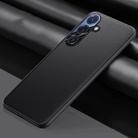 For Samsung Galaxy S25+ 5G Plain-leather All-inclusive Shockproof Phone Case(Black) - 1