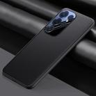 For Samsung Galaxy S25 Ultra 5G Plain-leather All-inclusive Shockproof Phone Case(Black) - 1