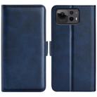 For Asus Zenfone 12 Ultra Dual-side Magnetic Buckle Horizontal Flip Leather Phone Case(Dark Blue) - 1