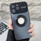 For iPhone 11 Pro Max Plating Large Window MagSafe Phone Case(Black) - 1