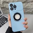 For iPhone 13 Pro Max Plating Large Window MagSafe Phone Case(Sierra Blue) - 1