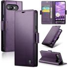 For Google Pixel 9a CaseMe 023 Butterfly Buckle Litchi Texture RFID Anti-theft Leather Phone Case(Purple) - 1