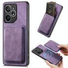 For Realme Neo7 Retro Leather Card Bag Magnetic Phone Case(Purple) - 1