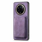 For Realme 14 Pro Retro Leather Card Bag Magnetic Phone Case(Purple) - 2