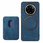 For Realme 14 Pro+ Retro Leather Card Bag Magnetic Phone Case(Blue) - 3