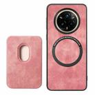 For Realme 14 Pro+ Retro Leather Card Bag Magnetic Phone Case(Pink) - 3