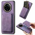 For Realme 14 Pro+ Retro Leather Card Bag Magnetic Phone Case(Purple) - 1