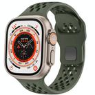 For Apple Watch 46mm / 49mm / 45mm / 44mm Mesh Reverse Buckle Silicone Watch Band(Olive Green) - 1