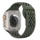 For Apple Watch 46mm / 49mm / 45mm / 44mm Mesh Reverse Buckle Silicone Watch Band(Olive Green) - 2