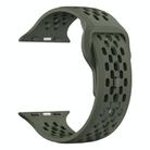For Apple Watch 46mm / 49mm / 45mm / 44mm Mesh Reverse Buckle Silicone Watch Band(Olive Green) - 3