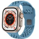 For Apple Watch 46mm / 49mm / 45mm / 44mm Mesh Reverse Buckle Silicone Watch Band(Premium Blue) - 1