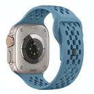 For Apple Watch 46mm / 49mm / 45mm / 44mm Mesh Reverse Buckle Silicone Watch Band(Premium Blue) - 2