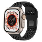 For Apple Watch 46mm / 49mm / 45mm / 44mm Mesh Reverse Buckle Silicone Watch Band(Black) - 1