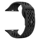 For Apple Watch 46mm / 49mm / 45mm / 44mm Mesh Reverse Buckle Silicone Watch Band(Black) - 3