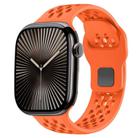 For Apple Watch 42mm / 41mm / 40mm / 38mm Mesh Reverse Buckle Silicone Watch Band(Orange) - 1