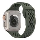 For Apple Watch 42mm / 41mm / 40mm / 38mm Mesh Reverse Buckle Silicone Watch Band(Olive Green) - 2