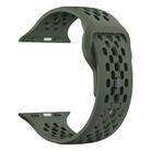 For Apple Watch 42mm / 41mm / 40mm / 38mm Mesh Reverse Buckle Silicone Watch Band(Olive Green) - 3