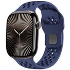 For Apple Watch 42mm / 41mm / 40mm / 38mm Mesh Reverse Buckle Silicone Watch Band(Navy Blue) - 1