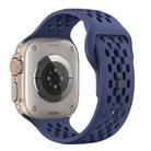 For Apple Watch 42mm / 41mm / 40mm / 38mm Mesh Reverse Buckle Silicone Watch Band(Navy Blue) - 2