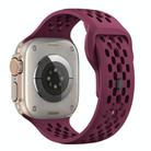 For Apple Watch 42mm / 41mm / 40mm / 38mm Mesh Reverse Buckle Silicone Watch Band(Wine Red) - 2