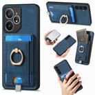 For Realme Neo7 Retro Splitable Magnetic Card Bag Leather Phone Case(Blue) - 1