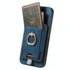For Realme Neo7 Retro Splitable Magnetic Card Bag Leather Phone Case(Blue) - 3