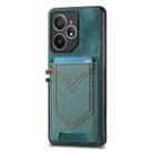 For Realme Neo7 Denim Texture Leather Skin Phone Case with Card Slot(Green) - 1