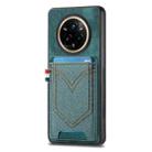 For Realme 14 Pro+ Denim Texture Leather Skin Phone Case with Card Slot(Green) - 1