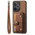 For Realme Neo7 Retro Cross Wristband Wallet Leather Back Phone Case(Brown) - 2