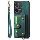 For Realme Neo7 Retro Cross Wristband Wallet Leather Back Phone Case(Green) - 2