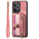 For Realme Neo7 Retro Cross Wristband Wallet Leather Back Phone Case(Pink) - 2