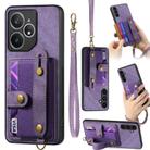 For Realme Neo7 Retro Cross Wristband Wallet Leather Back Phone Case(Purple) - 1