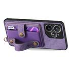 For Realme Neo7 Retro Cross Wristband Wallet Leather Back Phone Case(Purple) - 3