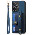 For Realme Neo7 Retro Cross Wristband Wallet Leather Back Phone Case(Blue) - 2
