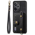 For Realme Neo7 Retro Cross Wristband Wallet Leather Back Phone Case(Black) - 2